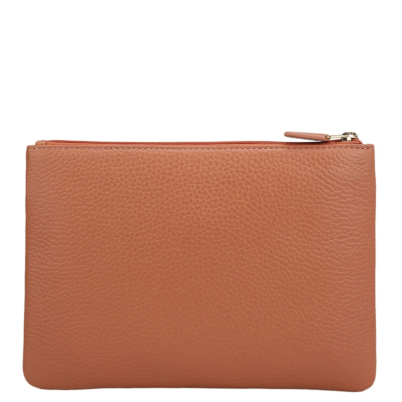 Da Milano Terracotta Wax Leather Multi Pouch - Terracotta  | Best Price UAE